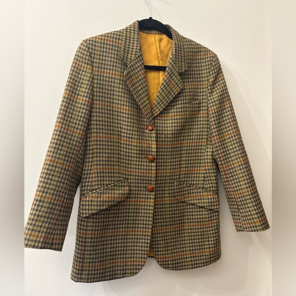 Magee Plaid Women's blazer / jacket - size 8UK (US 4) - elbow patches- 100% wool - Picture 1 of 9